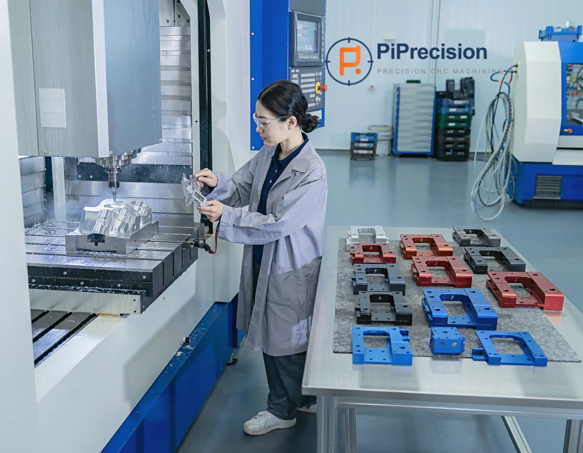 Aluminum CNC machining services in China with precision machined aluminum parts in a Shenzhen factory.