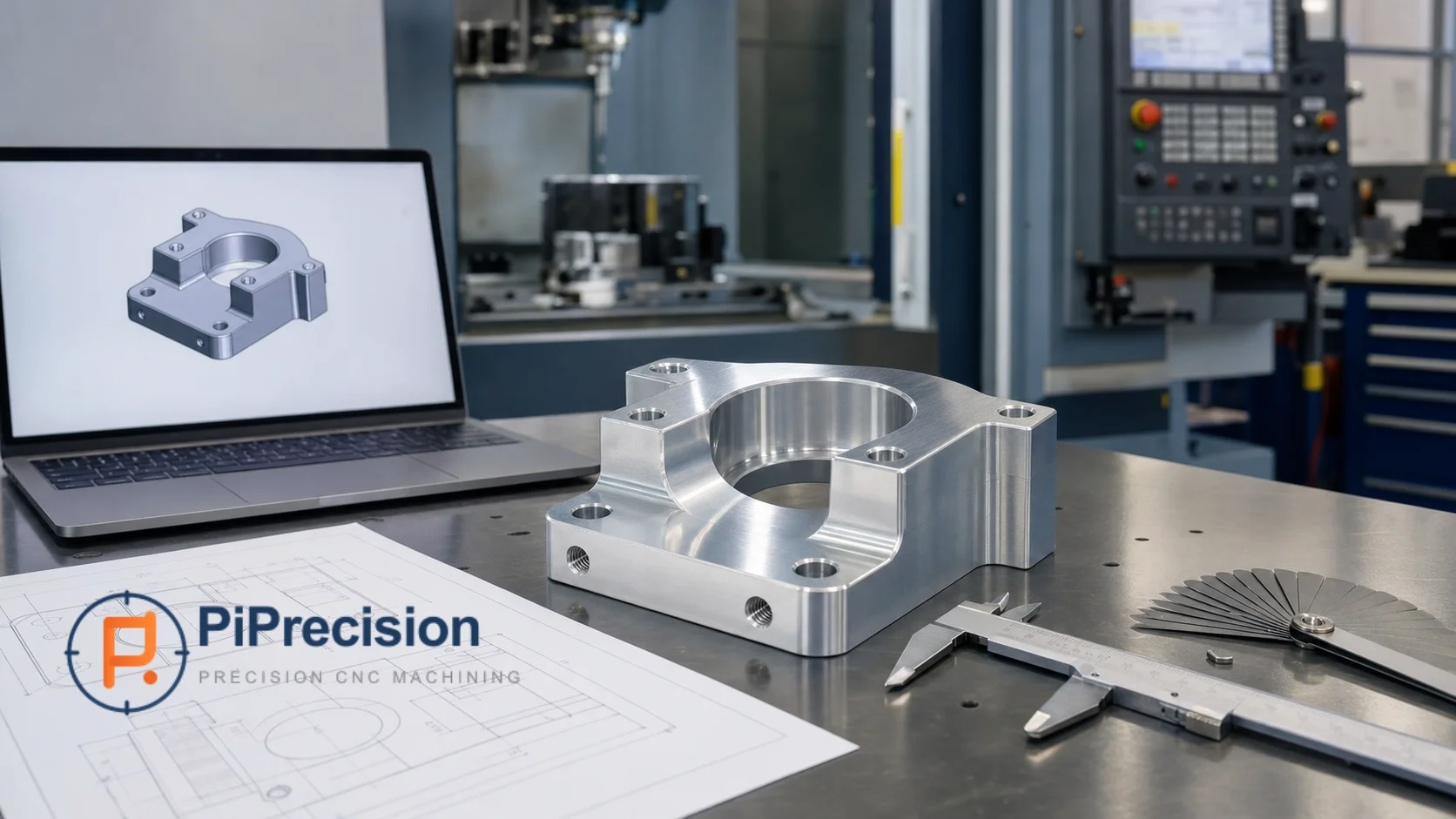 CNC machined part inspection with drawing and CAD model during DFM review