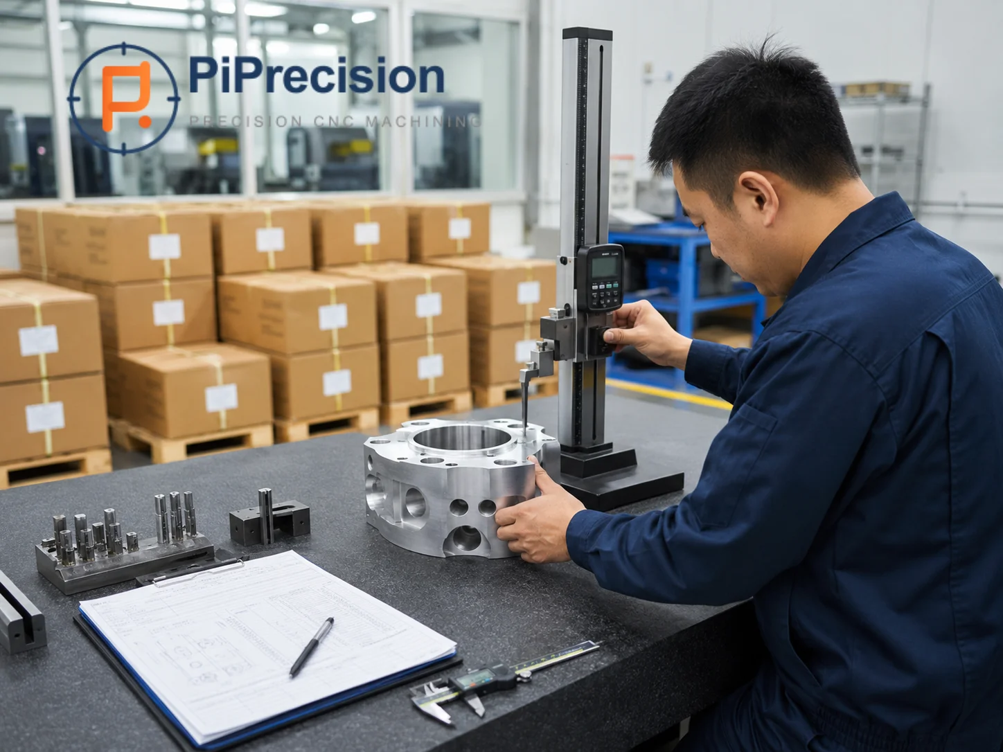 Quality inspection of precision CNC machined parts before export