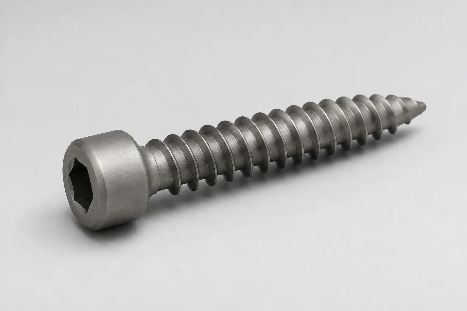 Generic bone-screw concept with a tapered threaded shaft and recessed driver head